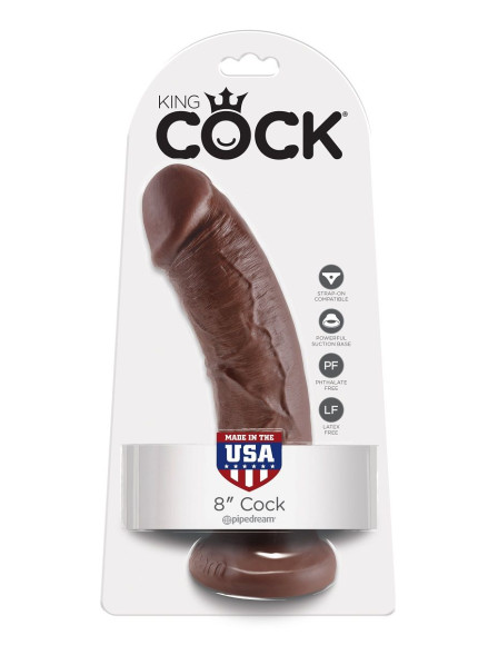 Коричневый фаллоимитатор 8 Cock - 20,3 см. Коричневый фаллоимитатор 8 Cock - 20,3 см.