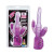 Фиолетовый вибромассажёр Double Shocker Purple с анальным и клиторальным отростками - 17,8 см.