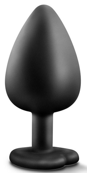 Черная анальная пробка с прозрачным стразом-сердечком Bling Plug Large - 9,5 см. Черная анальная пробка с прозрачным стразом-сердечком Bling Plug Large - 9,5 см.