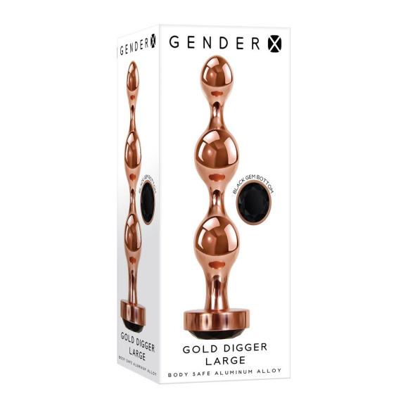 Золотистый анальный стимулятор-елочка Gold Digger Large - 13,5 см. Золотистый анальный стимулятор-елочка Gold Digger Large - 13,5 см.