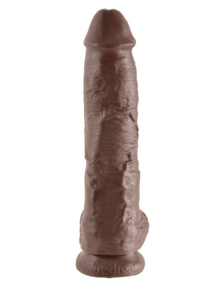 Большой коричневый фаллоимитатор с мошонкой 10 Cock with Balls на присоске - 25,4 см. Большой коричневый фаллоимитатор с мошонкой 10 Cock with Balls на присоске - 25,4 см.