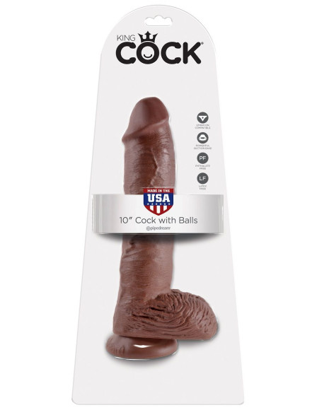 Большой коричневый фаллоимитатор с мошонкой 10 Cock with Balls на присоске - 25,4 см. Большой коричневый фаллоимитатор с мошонкой 10 Cock with Balls на присоске - 25,4 см.