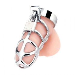 Серебристая металлическая клетка для члена с замком Enslave Cock Cage Серебристая металлическая клетка для члена с замком Enslave Cock Cage