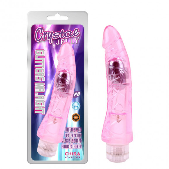 Розовый вибратор Glitters Mr.Right - 23 см. Розовый вибратор Glitters Mr.Right - 23 см.