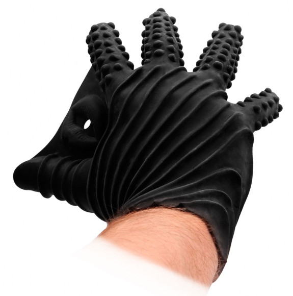 Черная стимулирующая перчатка-мастурбатор Masturbation Glove Черная стимулирующая перчатка-мастурбатор Masturbation Glove