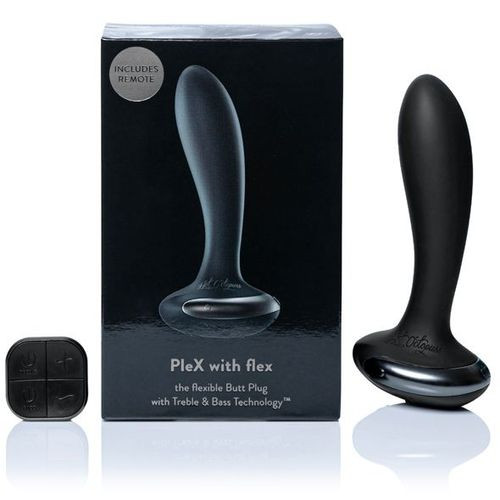 Черная вибропробка Plex with Flex - 14 см. Черная вибропробка Plex with Flex - 14 см.