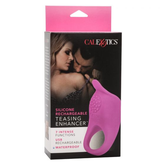 Ярко-розовое эрекционное виброкольцо Silicone Rechargeable Teasing Enhancer Ярко-розовое эрекционное виброкольцо Silicone Rechargeable Teasing Enhancer
