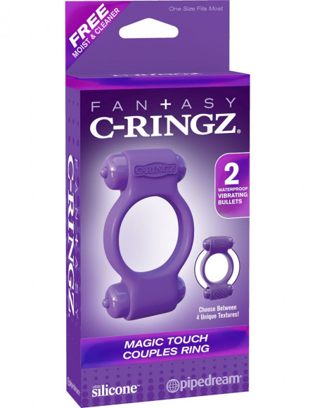 Фиолетовое эрекционное кольцо с 2 виброэлементами Magic Touch Couples Ring Фиолетовое эрекционное кольцо с 2 виброэлементами Magic Touch Couples Ring