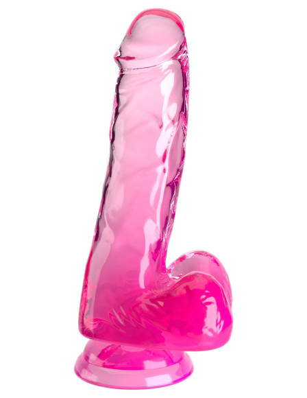 Розовый фаллоимитатор с мошонкой на присоске 6’’ Cock with Balls - 17,8 см. Розовый фаллоимитатор с мошонкой на присоске 6’’ Cock with Balls - 17,8 см.