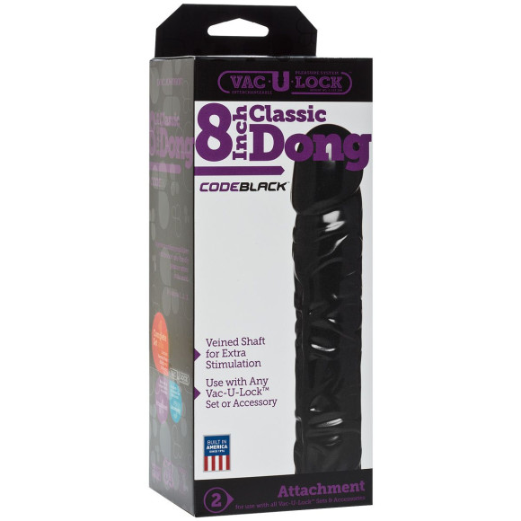 Насадка-фаллоимитатор Vac-U-Lock CodeBlack 8 Inch Classic Dong - 19,3 см. Насадка-фаллоимитатор Vac-U-Lock CodeBlack 8 Inch Classic Dong - 19,3 см.