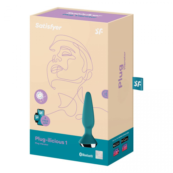 Бирюзовая анальная пробка с вибрацией Satisfyer Plug-ilicious 1 - 13,5 см. Бирюзовая анальная пробка с вибрацией Satisfyer Plug-ilicious 1 - 13,5 см.