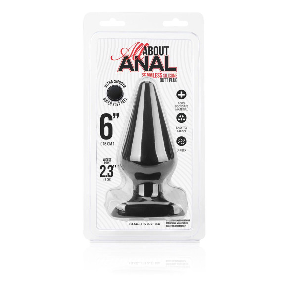Черный плаг из силикона Seamless Silicone Butt Plug - 15 см. Черный плаг из силикона Seamless Silicone Butt Plug - 15 см.